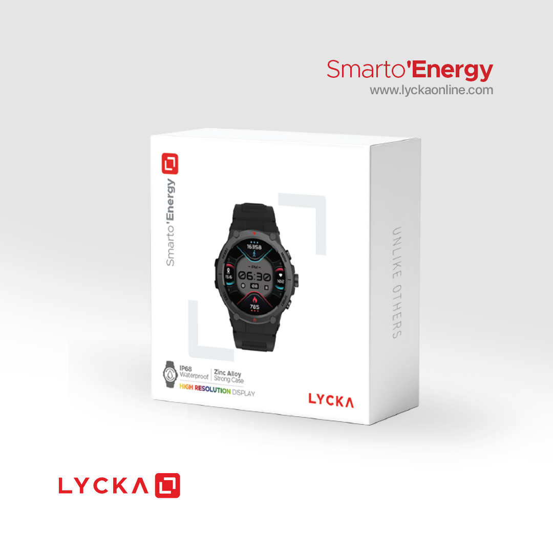 Lycka Smarto Energy Waterproof Full Touch Smartwatch with 1.39” HD TFT Display & Standby time: 10-15 with Magnetic Charging days
