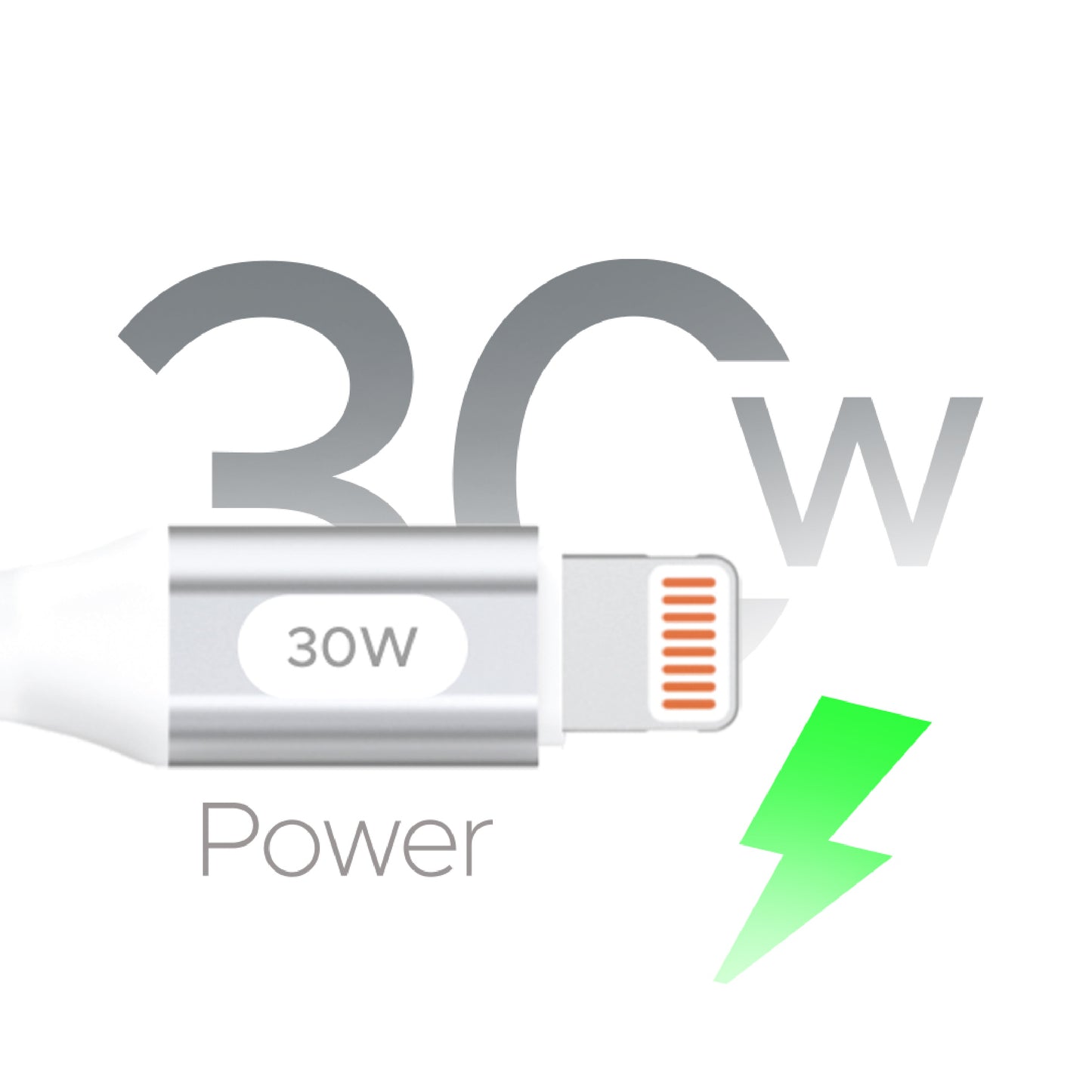 Lycka P Cord XTRA30 – 30W Fast Charging Type-C to Lightning Cable (2M, White)