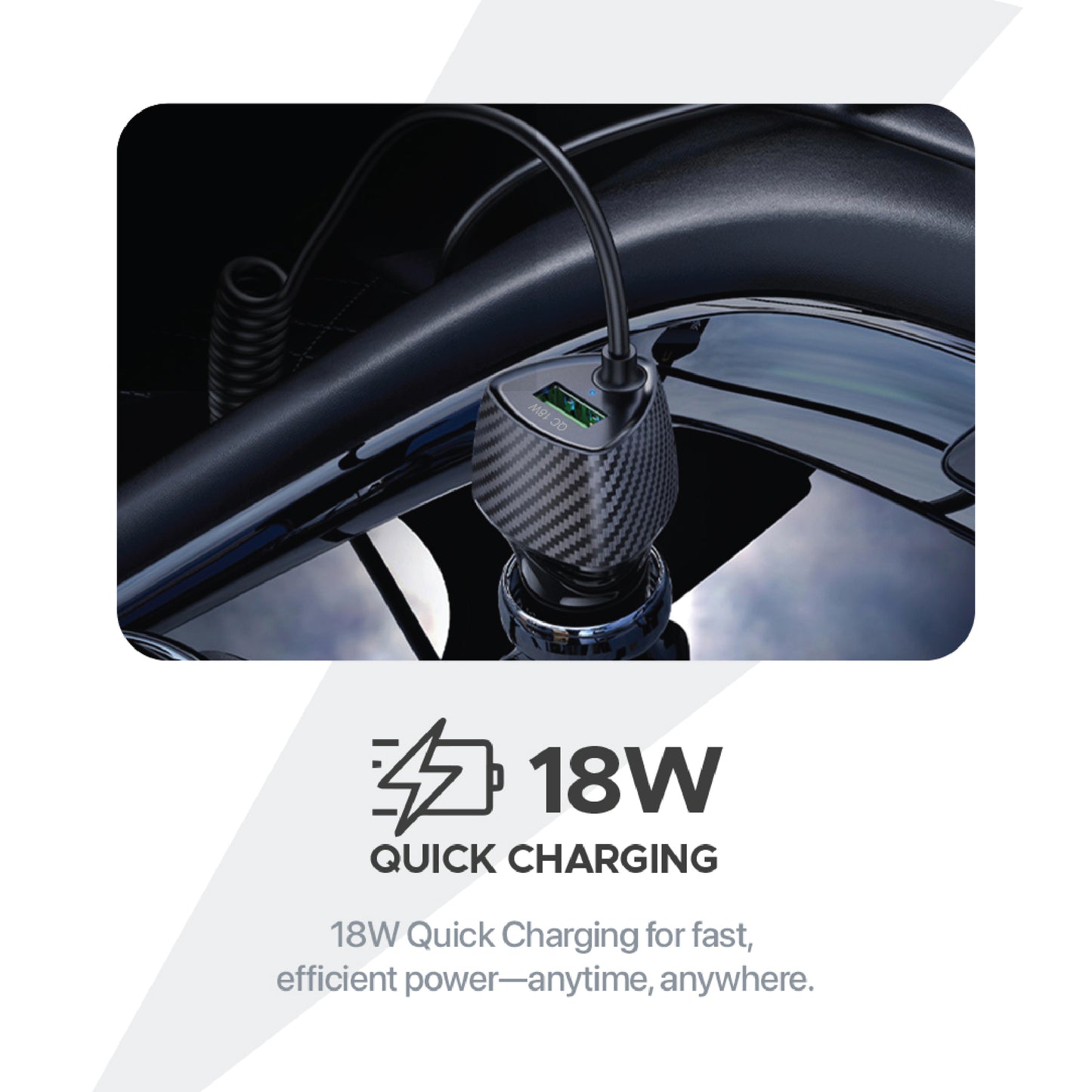 Lycka Rocket PD48 Plus Type-C Car Charger, 1.8 Meter Built-in Spiral Charging Cable, 48W Max Output