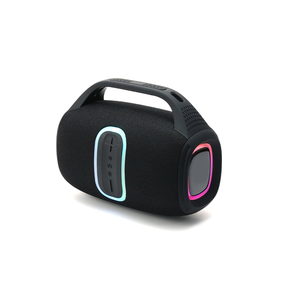 Lycka Thunder Box Speaker, Bass UP2.0 Hi-Fi Stereo 78mm Speaker size, RGB lights, 3600 mAh Battery (Black)