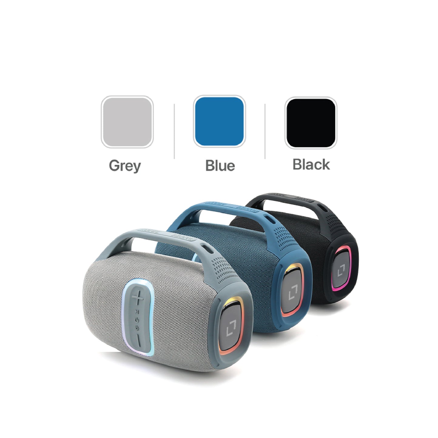 Lycka Thunder Box Speaker, Bass UP2.0 Hi-Fi Stereo 78mm Speaker size, RGB lights, 3600 mAh Battery (Black)