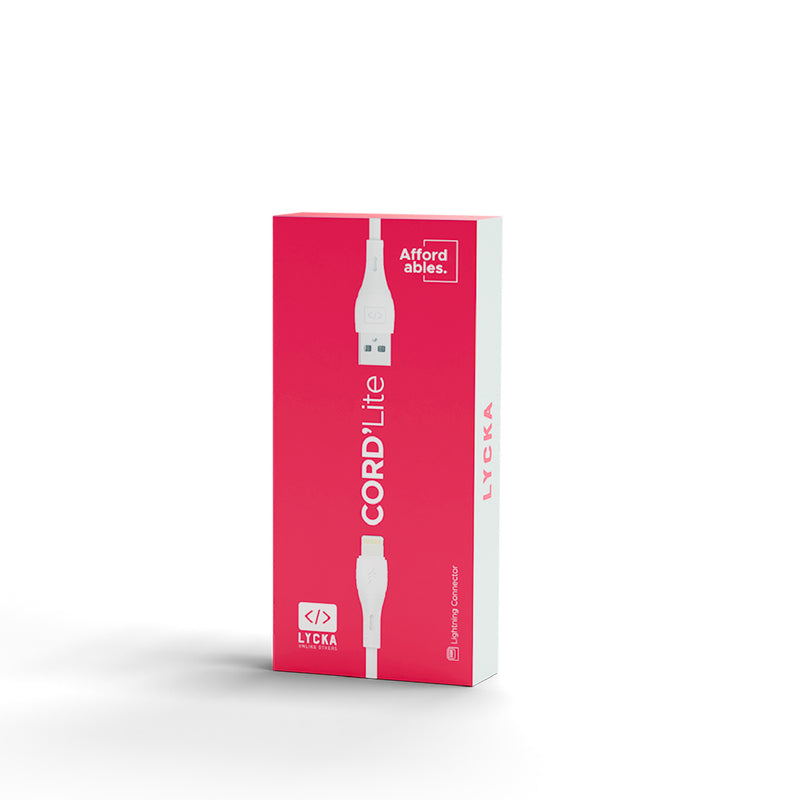 Lycka Cord Lite Lightning Cable – 1 Meter USB to Lightning Fast Charging & Data Sync Cable