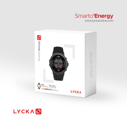 Lycka Smarto Energy Waterproof Full Touch Smartwatch with 1.39” HD TFT Display & Standby time: 10-15 with Magnetic Charging days