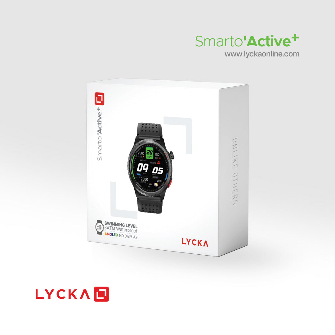 Lycka Smarto Active Plus AMOLED High Definition LCD Display (Full Touch) IOS 9.0+, Android 5.0+ Waterproof 3ATM Stand by time 10-15 Days