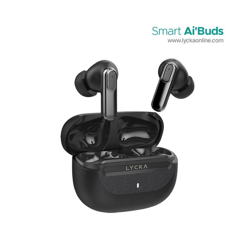 Lycka Smart AI Buds Intelligent Sound, All-Day Power with Bluetooth Version: 5.4 and Battery Capacity: 40mAh (Earbud), 400mAh (Charging Case)