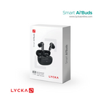 Lycka Smart AI Buds Intelligent Sound, All-Day Power with Bluetooth Version: 5.4 and Battery Capacity: 40mAh (Earbud), 400mAh (Charging Case)