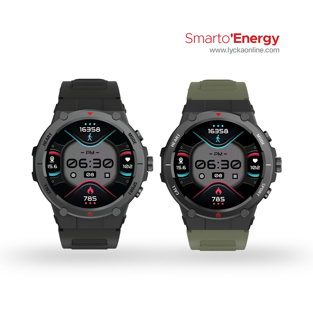 Lycka Smarto Energy Waterproof Full Touch Smartwatch with 1.39” HD TFT Display & Standby time: 10-15 with Magnetic Charging days
