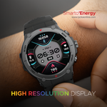 Lycka Smarto Energy Waterproof Full Touch Smartwatch with 1.39” HD TFT Display & Standby time: 10-15 with Magnetic Charging days