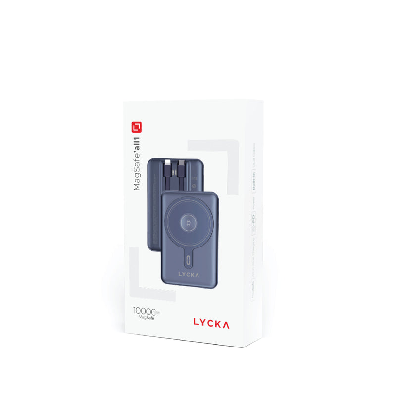 Lycka MagSafe All-in-1 10000 mAh Power Bank, Wireless Charging, Lighting and Dual Type-C Connectors, Smartphones | i-Watches | Airpods