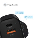 Lycka Boost +20 GaN Charger – Dual Port Fast Charger with 20W PD & QC3.0, Compact & Travel-Ready Design