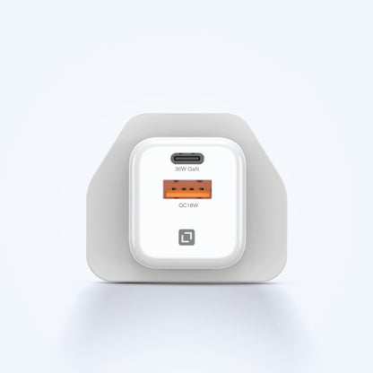 Lycka Boost 30W GaN Travel Adapter, 1 PD Type - C Port, 1 QC USB - A Port, Max 30W Output