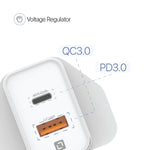 Lycka Boost 45W GaN Travel Adapter, Dual Type-C + USB A Port, Max 45W Output