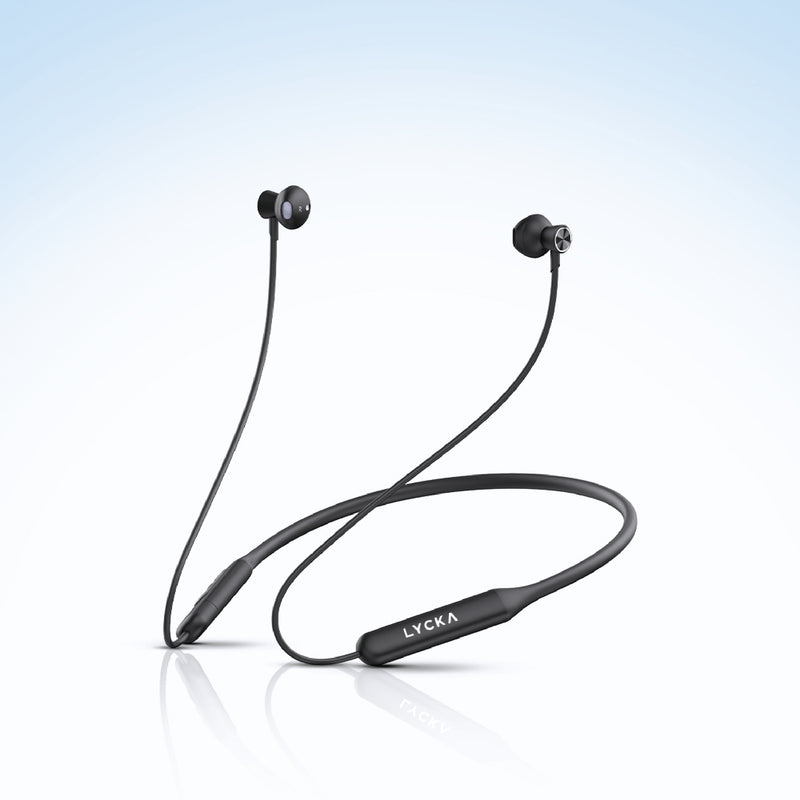 Lycka C Beats Q30 Bluetooth Neck Band, Dual Pairing, Direct plug in charging technology, 30 Hours Music time, 250 mAh Battery (Black)