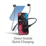 Lycka C Beats Q30 Bluetooth Neck Band, Dual Pairing, Direct plug in charging technology, 30 Hours Music time, 250 mAh Battery (Black)