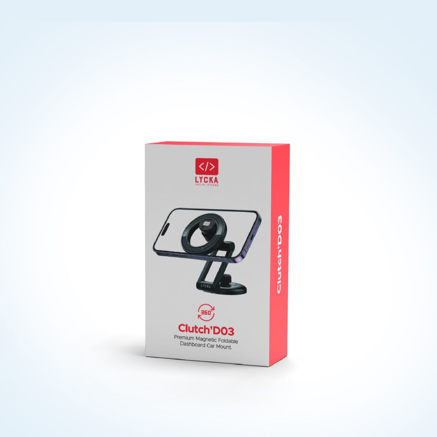 Lycka Clutch D03 – Magnetic Dashboard & Windshield Mount with Multi-Angle Flexibility