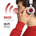 Lycka Fusion PRO Premium Bluetooth Fashionable Headphones, Tuned Equalizer, 40mm Speaker, 50 Hours Longest Playback with 500 mAh Battery (RED)