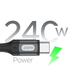 Lycka P Cord Thunder – 240W Type-C to Type-C Fast Charging Cable (1M, Black)