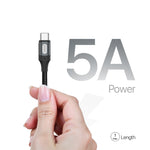 Lycka P Cord Thunder – 240W Type-C to Type-C Fast Charging Cable (1M, Black)