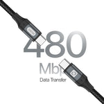 Lycka P Cord Thunder – 240W Type-C to Type-C Fast Charging Cable (1M, Black)