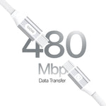Lycka P Cord XTRA100 – 100W Type-C to Type-C Fast Charging Cable (2M, White)