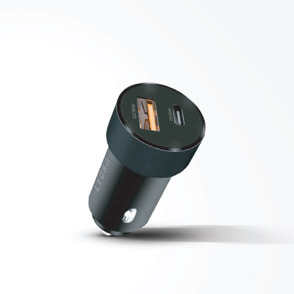 Lycka Rocket PD25W Car Adapter, Quick Charging, Dual Type-C & USB-A Ports, 25W Max Output