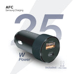 Lycka Rocket PD25W Car Adapter, Quick Charging, Dual Type-C & USB-A Ports, 25W Max Output