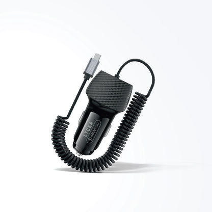 Lycka Rocket PD48 Plus Type-C Car Charger, 1.8 Meter Built-in Spiral Charging Cable, 48W Max Output
