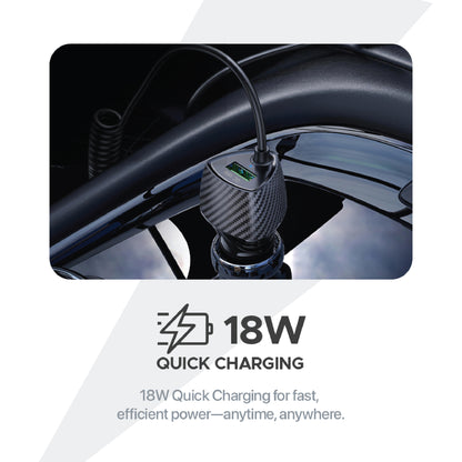 Lycka Rocket PD48 Plus Type-C Car Charger, 1.8 Meter Built-in Spiral Charging Cable, 48W Max Output