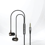 Lycka Wave Pro X0100 Wired Earphones, 3.5mm Audio Jack, Built-in Mic & Remote Control, HiFi Stereo Sound Earbuds (Black)