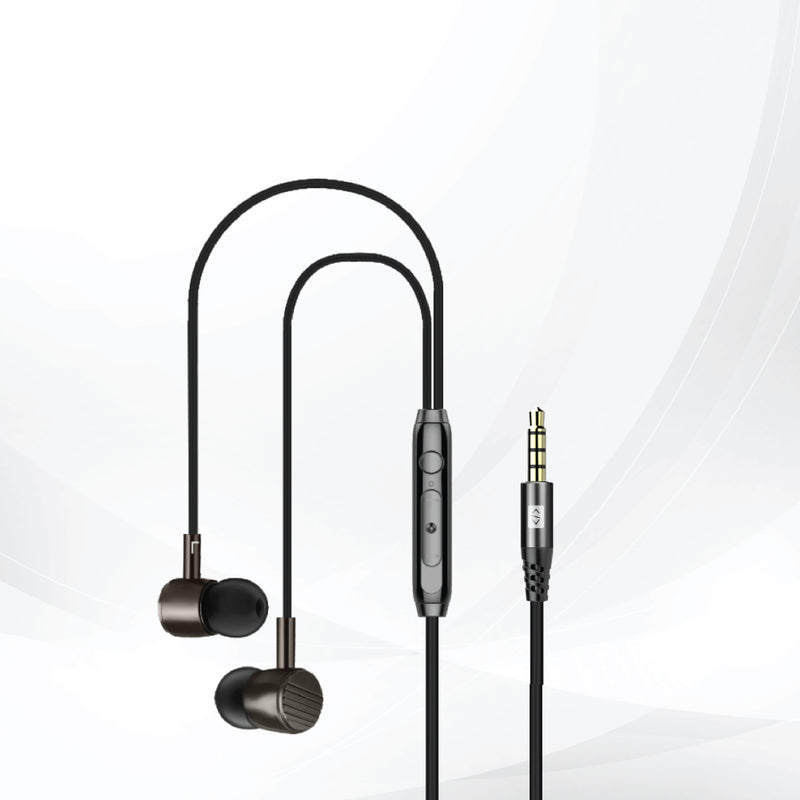 Lycka Wave Pro X0100 Wired Earphones, 3.5mm Audio Jack, Built-in Mic & Remote Control, HiFi Stereo Sound Earbuds (Black)