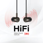 Lycka Wave Pro X0100 Wired Earphones, 3.5mm Audio Jack, Built-in Mic & Remote Control, HiFi Stereo Sound Earbuds (Black)