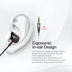 Lycka Wave Pro X0100 Wired Earphones, 3.5mm Audio Jack, Built-in Mic & Remote Control, HiFi Stereo Sound Earbuds (Black)