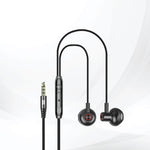 Lycka Wave Pro X0200 Wired Earphones, 3.5mm Audio Jack, Built-in Mic & Remote Control, HiFi Stereo Sound Earbuds (Black)